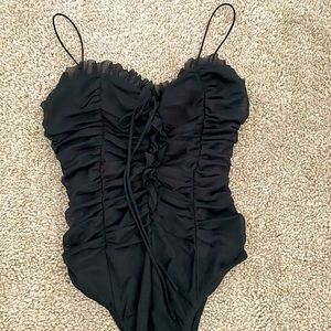 Lulu’s Black Lace Up bodysuit